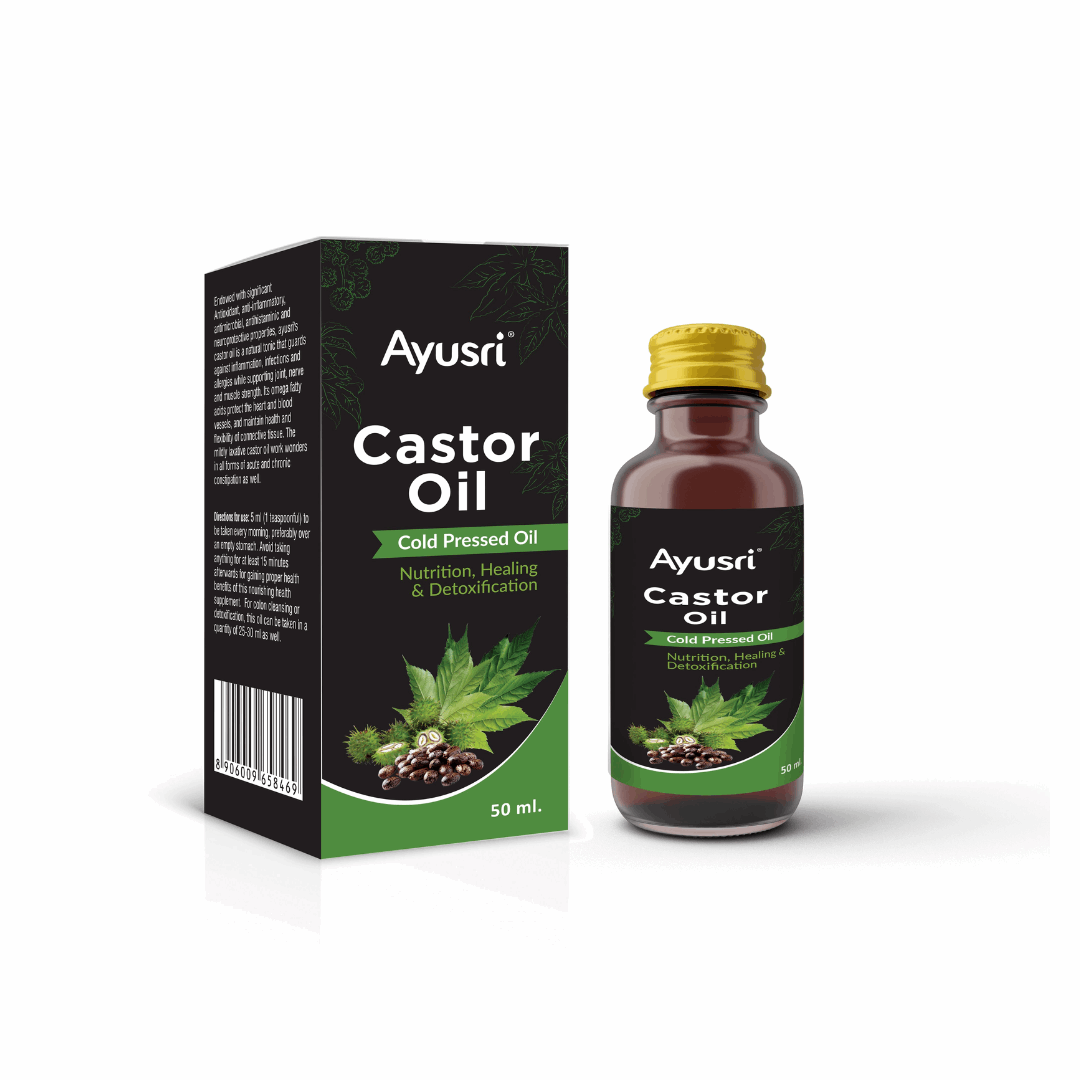 Касторовое масло холодного отжима (Castor Oil AYUSRI), 50 мл.