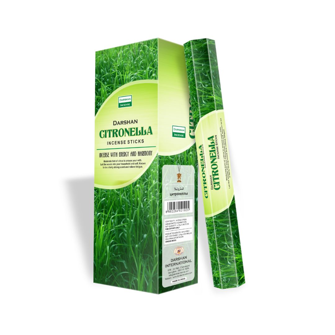 Благовония Цитронелла, Citronella, Darshan, 20 палочек
