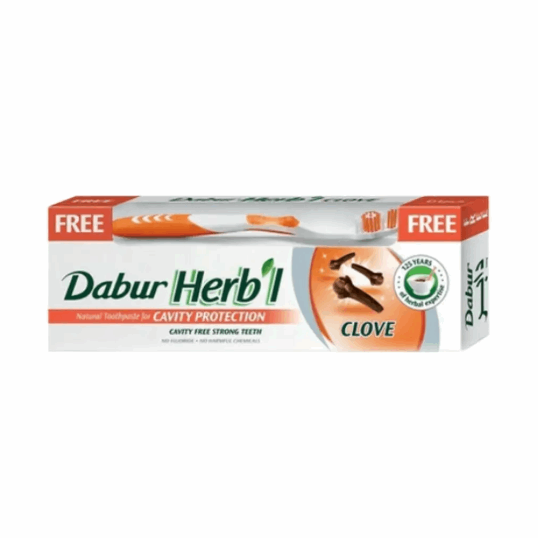 Зубная паста Дабур Гвоздика (Clove DABUR HERB'L) 150гр + зубная щетка