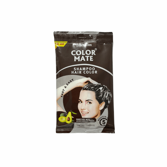 Краска-шампунь для волос Color Mate, Темно-коричневый, 15 мл - Izindii.kg