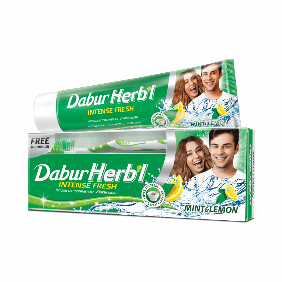 Зубная паста Мята и Лимон (Mint and Lemon) Dabur, 150 г + зубная щётка
