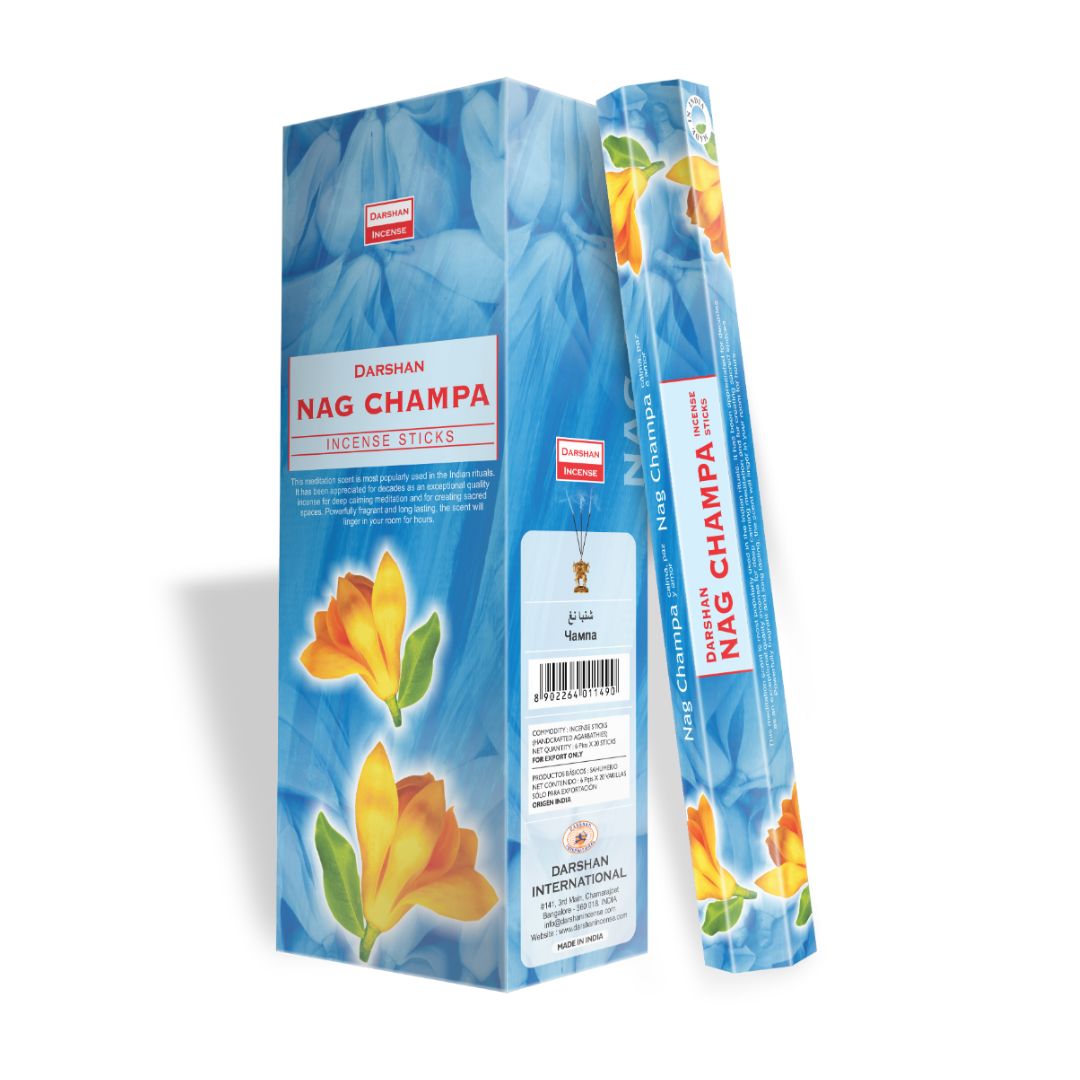 Благовония Наг Чампа, Nag Champa, Darshan, 20 палочек