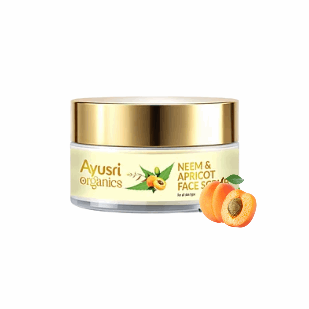 Скраб для лица с Нимом и Абрикосом (Neem and Apricot face scrub AYUSRI), 50 гр