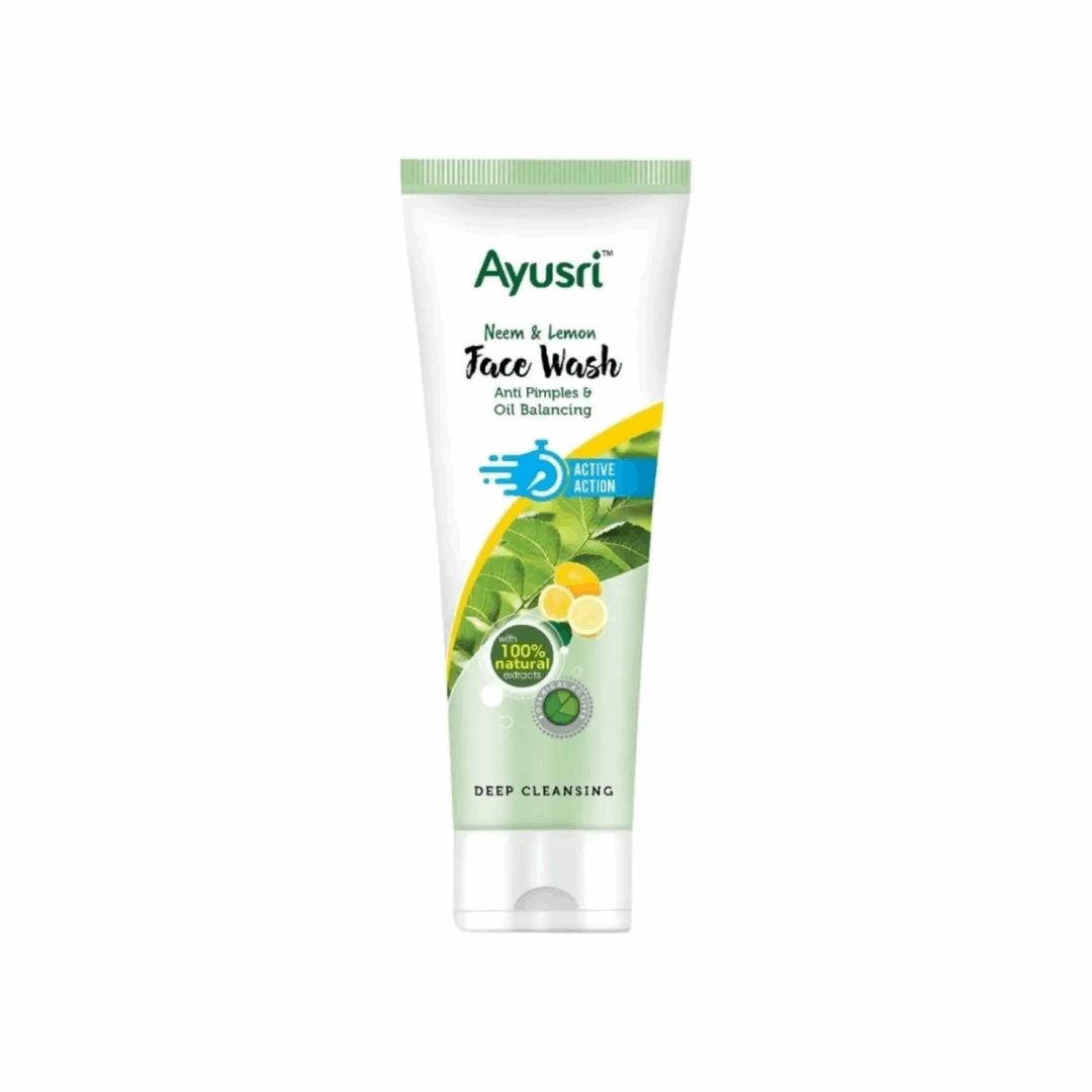 Гель для умывания лица с Нимом и Лимоном (Neem and lemon Face Wash AYUSRI)