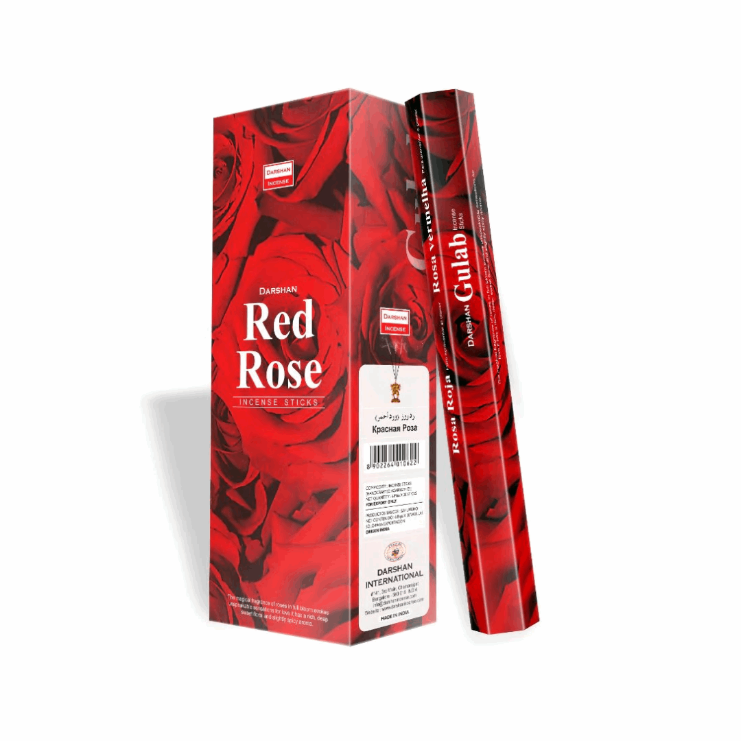 Благовония Красная роза, Red Rose, Darshan, 20 палочек