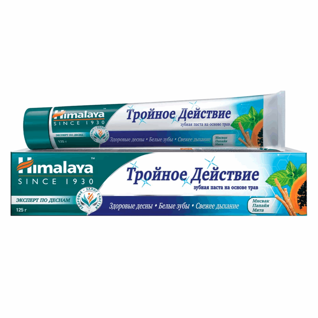 Зубная паста Тройное Действие (Triple Action), Himalaya Herbals, 125г