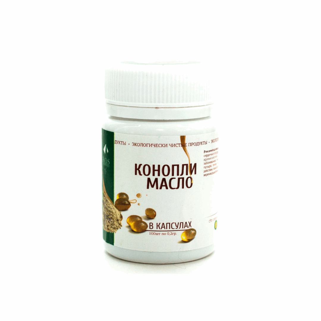 Конопляное масло в капсулах, 100 шт, Рось - Izindii.kg