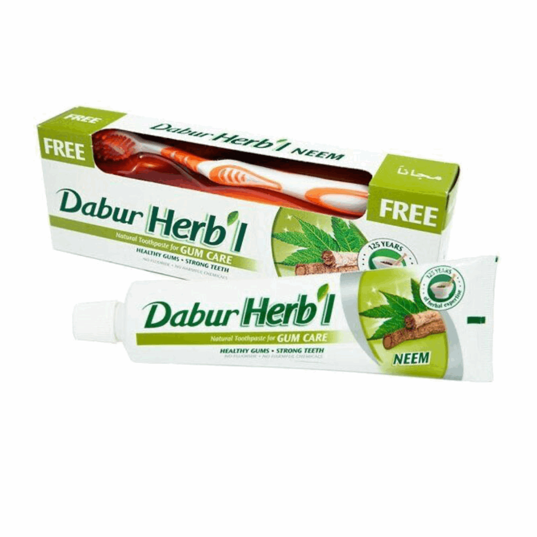 ЗУБНАЯ ПАСТА С НИМОМ DABUR - NEEM - 150 гр + ЗУБНАЯ ШЕТКА