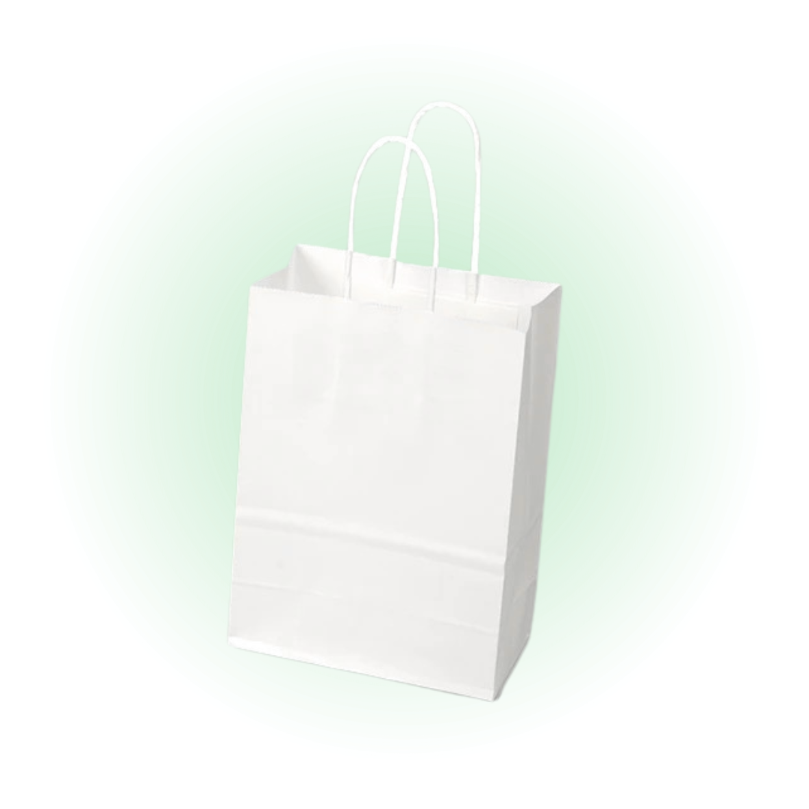 Крафт-пакет бумажный белый с кручеными ручками