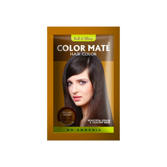 Краска на основе хны Color Mate - Натуральный Коричневый, тон 9.2, 15 г