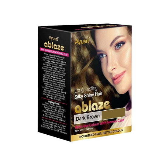Темно-коричневая хна для волос (Dark brown henna AYUSRI), 6 пакетиков по 10 грамм
