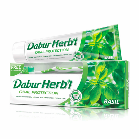 Зубная паста Базилик (зубная щетка в подарок) Дабур (Tooth paste Dabur Herbal Basil) 150г