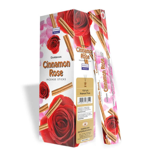 Благовония Корица Роза, Cinnamon Rose, Darshan, 20 палочек