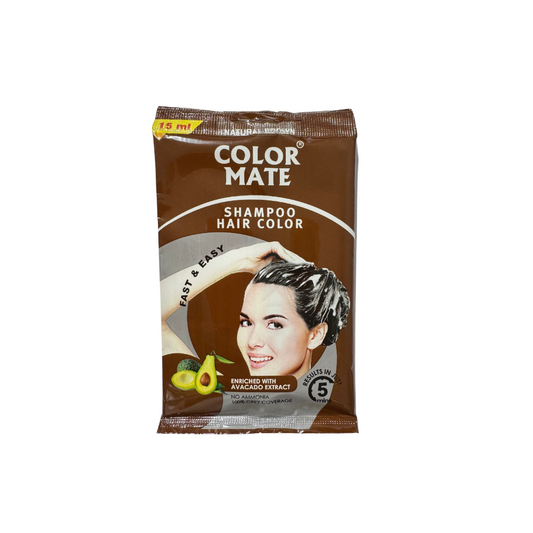Краска-шампунь для волос Color Mate, Натуральный коричневый, 15 мл