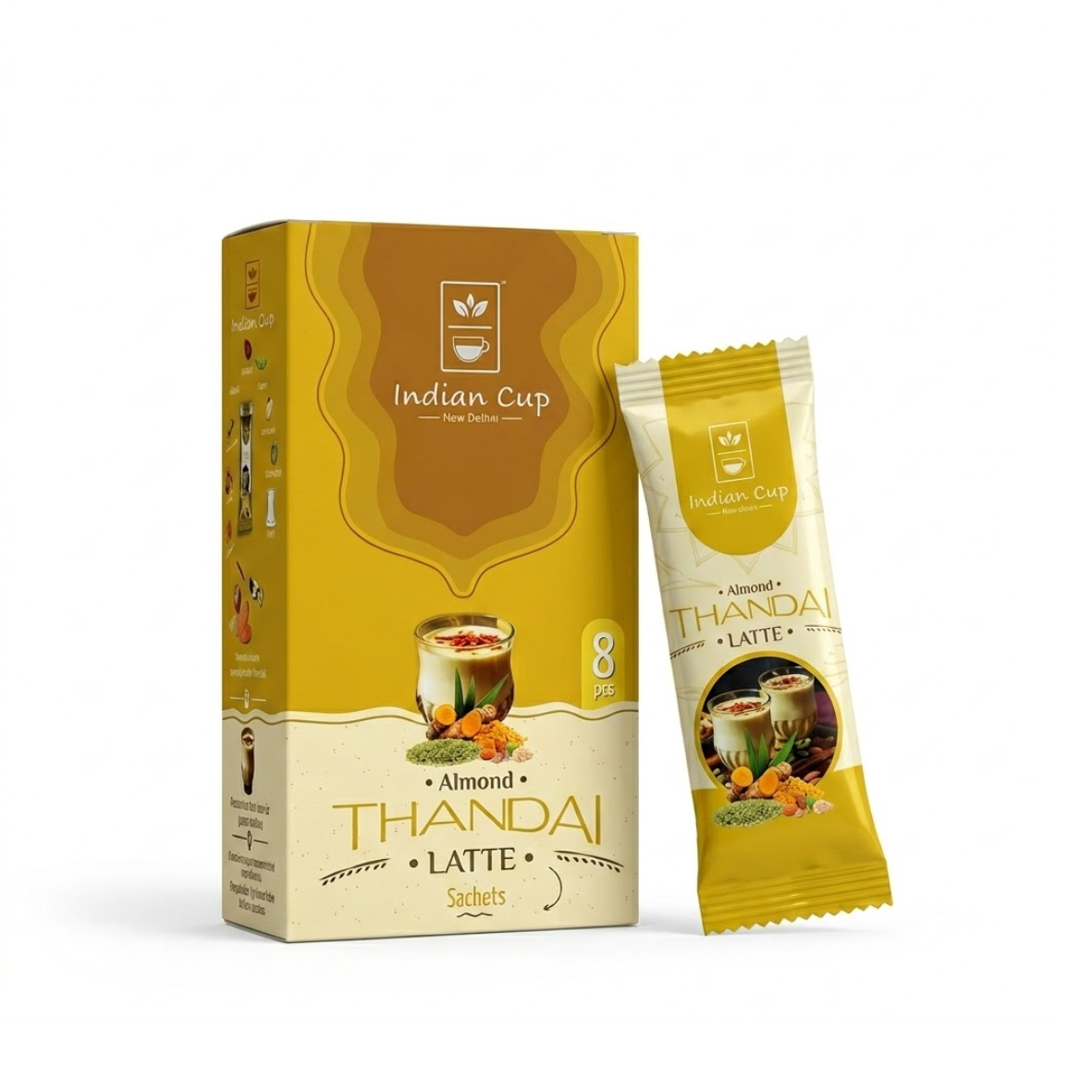 Миндальный Тандай Латте, Almond Thandai Latte, Indian Cup, 1 саше-20 гр