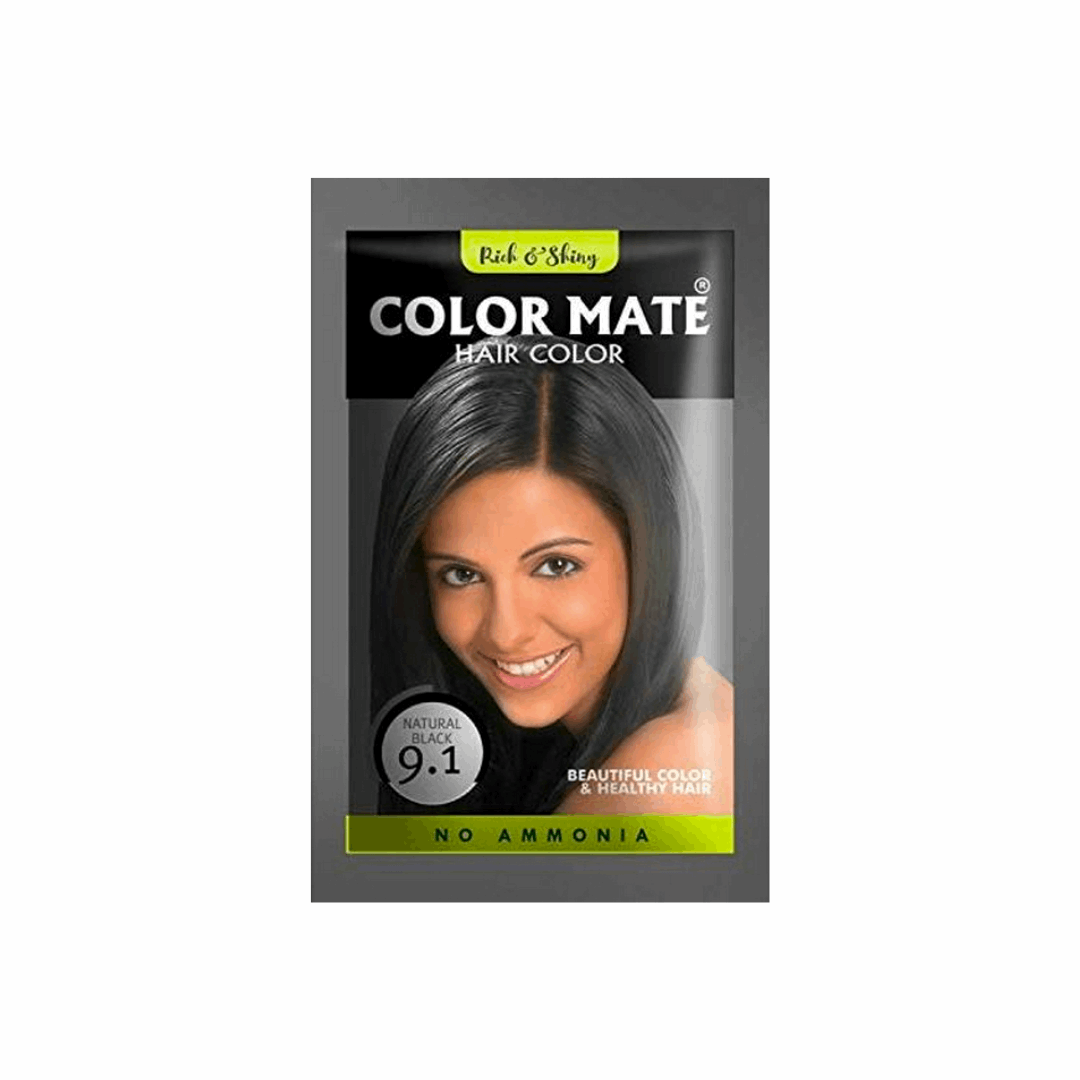 Краска на основе хны Color Mate - Черный, тон 9.1, 15 г - Izindii.kg