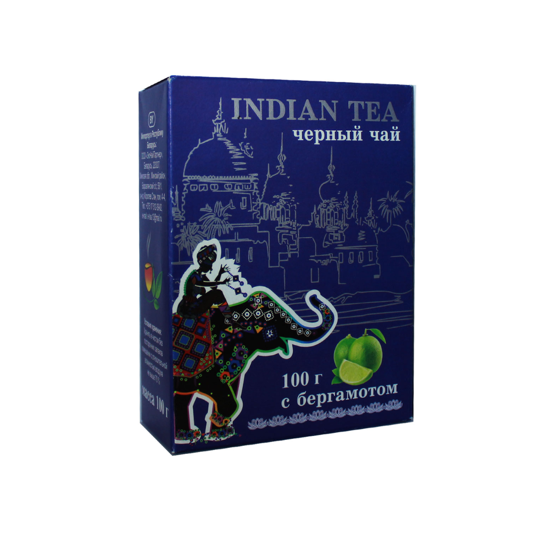 Листовой черный индийский чай c бергамотом"INDIAN TEA" 100 гр