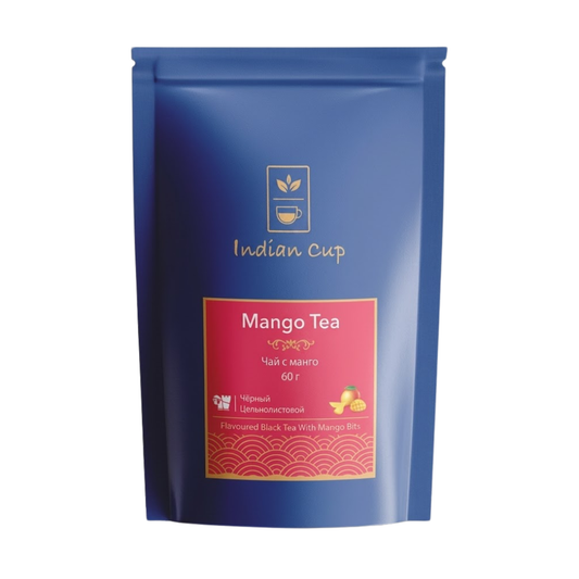 Чай с Манго, Mango Tea, Indian Cup, 60гр Дой пак Zip-lock