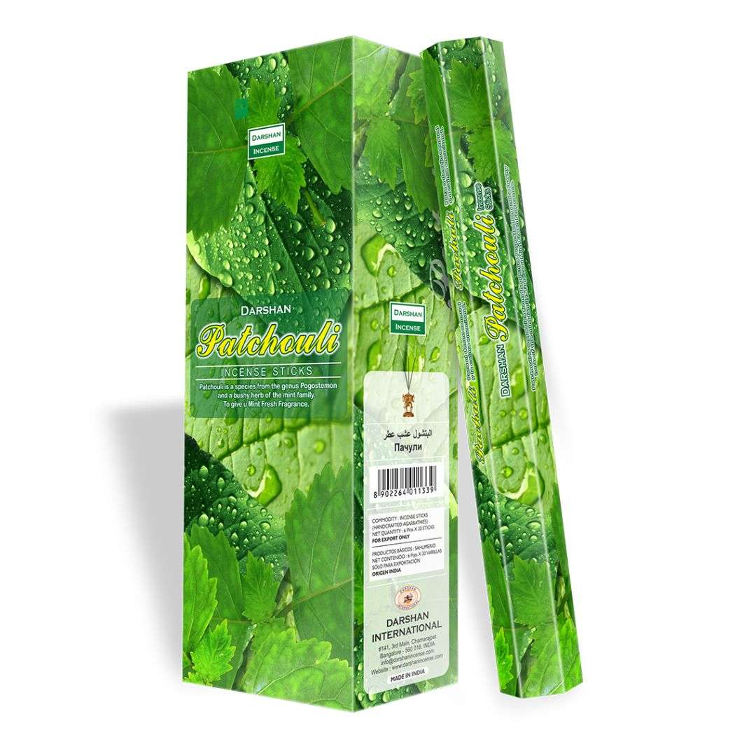 Благовония Пачули, Patchouli, Darshan, 20 палочек