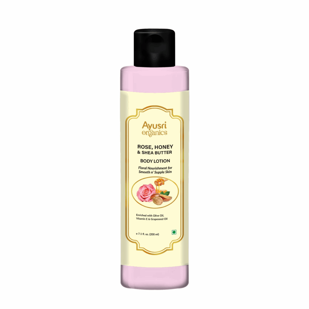 Лосьон для тела с розой, мёдом и маслом ши (Rose, honey and shea butter body lotion AYUSRI), 200 мл