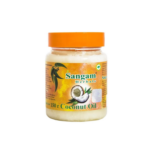 Кокосовое масло пищевое нерафинированное холодного отжима Sangam Herbals, 150 г
