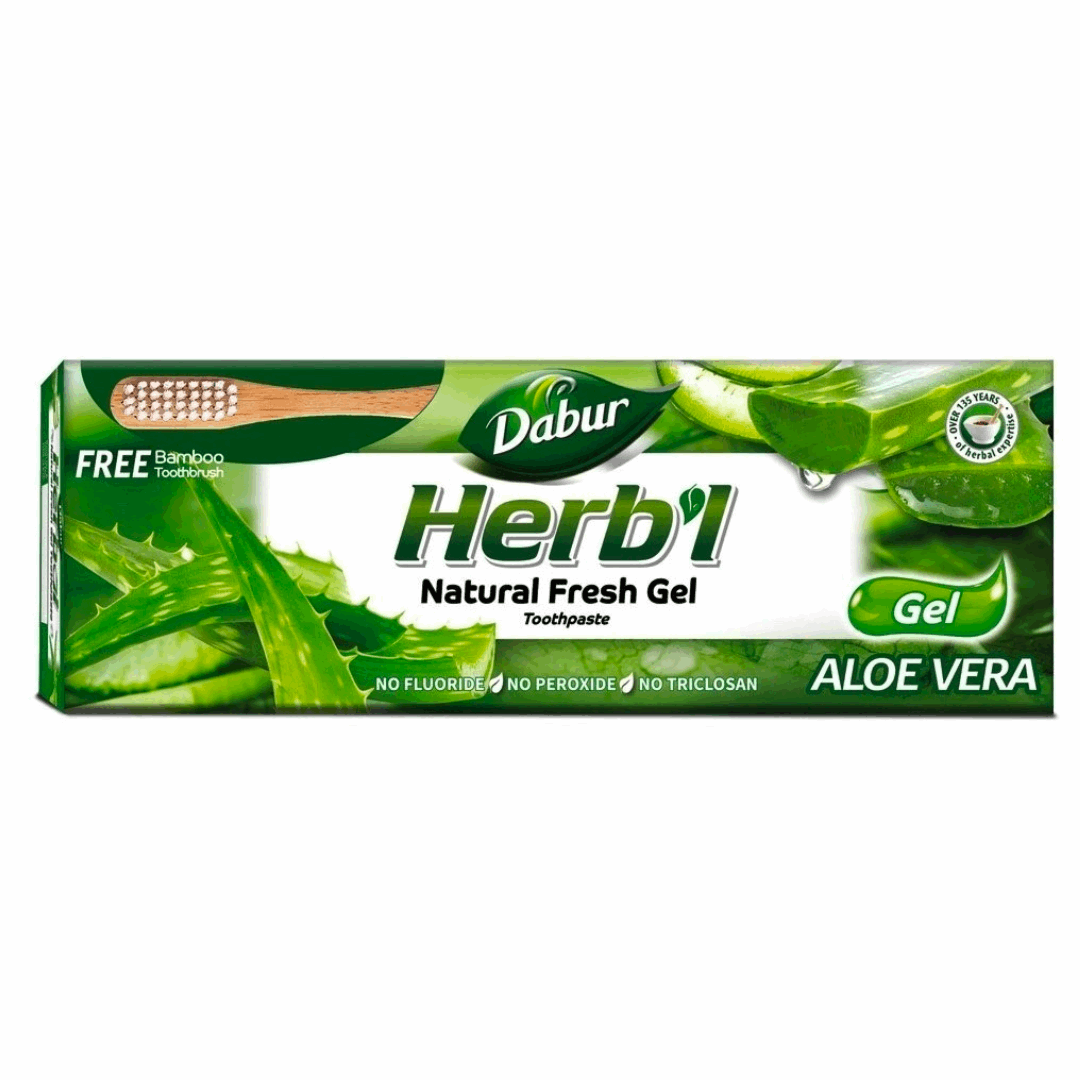 Гель-паста Алоэ Вера (зубная щетка в подарок) Дабур (Gel-Toothpaste Herb'l Aloe Vera Dabur) 150гр