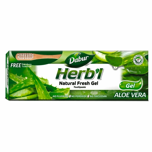 Гель-паста Алоэ Вера (зубная щетка в подарок) Дабур (Gel-Toothpaste Herb'l Aloe Vera Dabur) 150гр